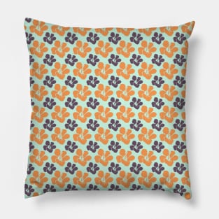 Botanic Floral Pattern Green Brown Pastel Pillow