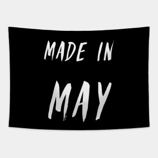 Made in May simple text design Tapestry