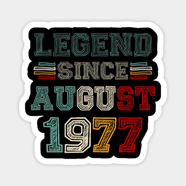46 Years Old Legend Since August 1977 46th Birthday Magnet by Vintage White Rose Bouquets