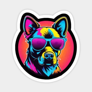 Cool Neon Dog (Small Version) Magnet