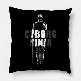 Cyborg Wick (Black and White) Pillow