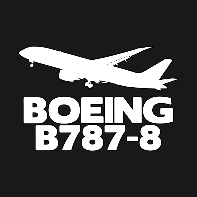 Boeing B787-8 Silhouette Print (White) by TheArtofFlying