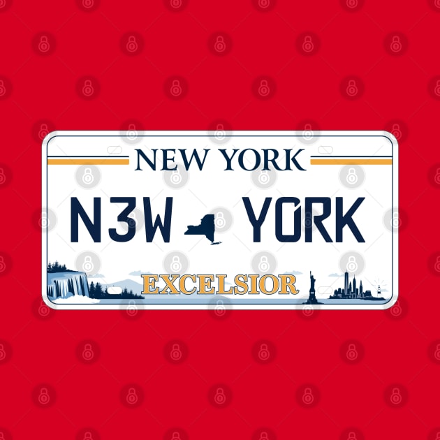 New York car license plate by Travellers