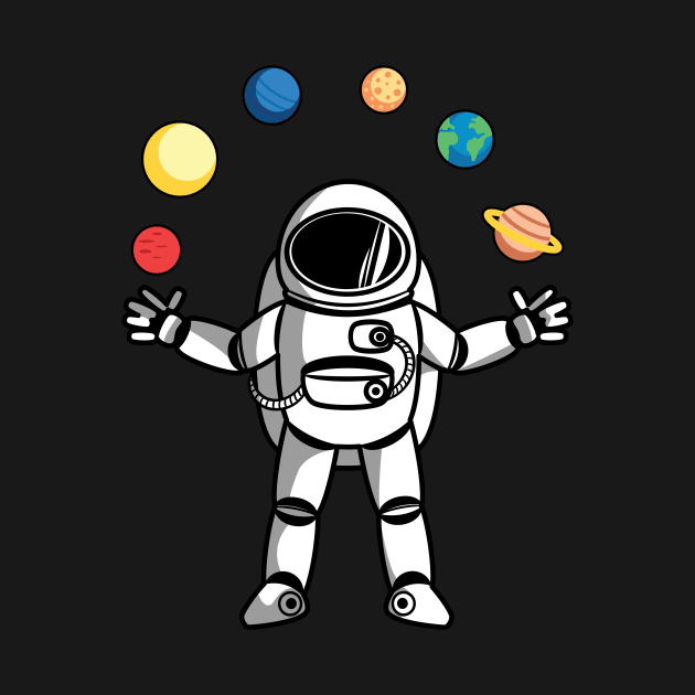 Astronaut juggling with Planets Jugglenaut by Foxxy Merch