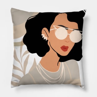 Woman abstract portrait minimalist Pillow