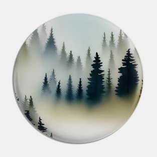 Pine Tree watercolor landscape 7 Pin