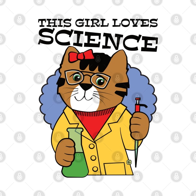 This Girl Loves Science Cute Cat by Sue Cervenka