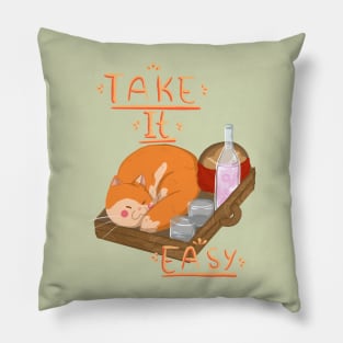 Take It Easy Kitty Pillow