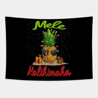 Mele Kalikimaka Pineapple Shirt Hawaiian Christmas Tapestry