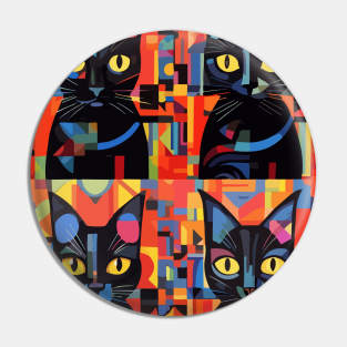 Just 4 Cats Abstract Art Pin