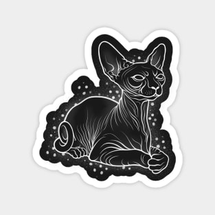 Black Sphynx Cat Magnet