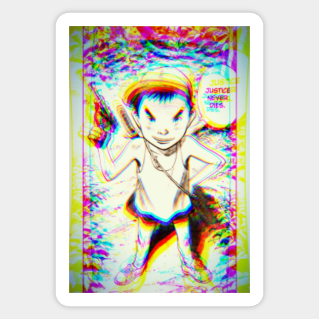 Kenji Justice Never Dies th Century Boys Sticker Teepublic Kenji Justice Never Dies th Century Boys Sticker Teepublic