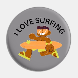 I Love Surfing Pin