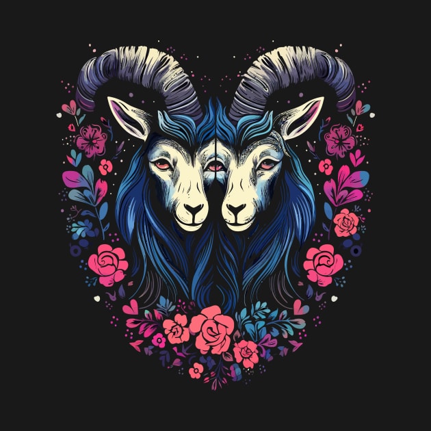 Goat Couple Valentine by JH Mart