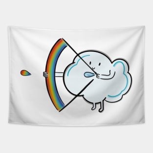 Cloud and a rainbow arrow of love Tapestry