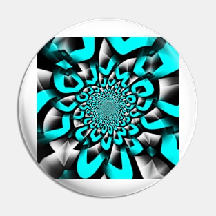 Abstract flower in turquoise Pin