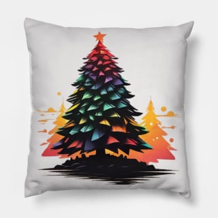 Christmas tree at dusk Pillow