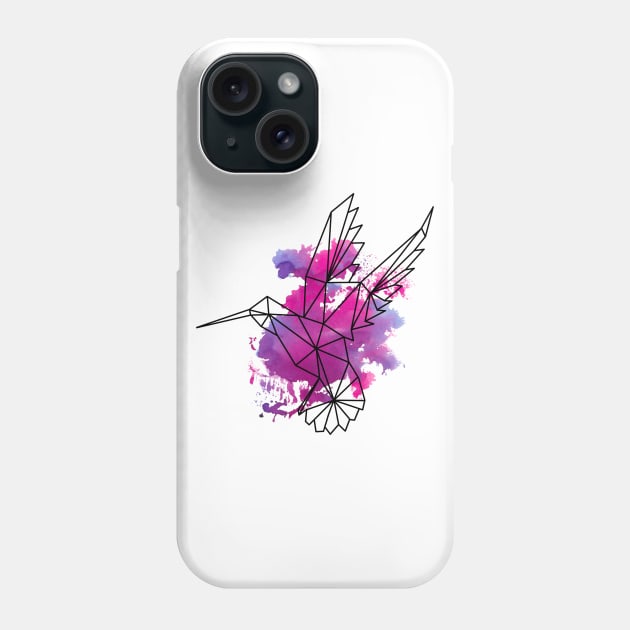 Geometric hummingbird Phone Case by RosanneCreates