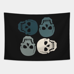 Dark Grey Skulls pattern Tapestry