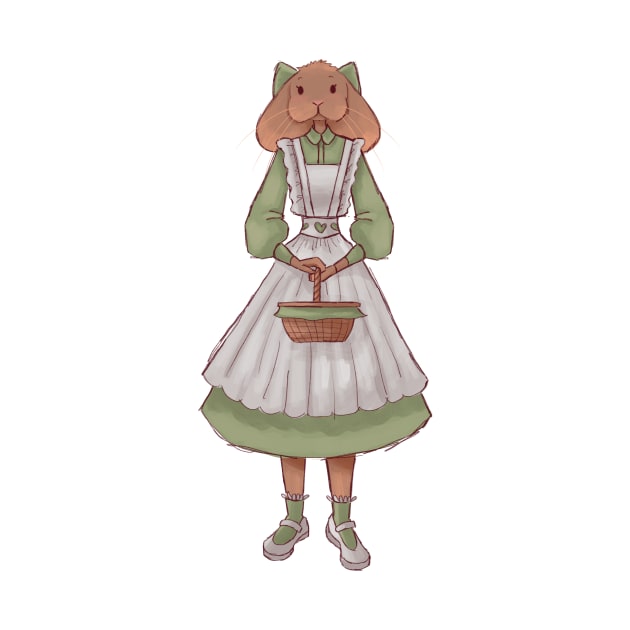 Bunny in a green dress by idiosyncrasy763