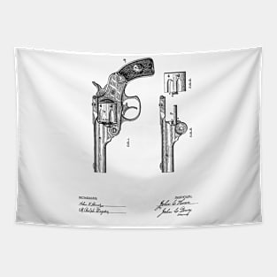 Revolving Fire Arm Vintage Patent Hand Drawing Tapestry