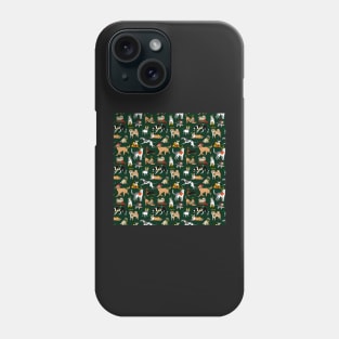 Christmas Dogs Green Phone Case