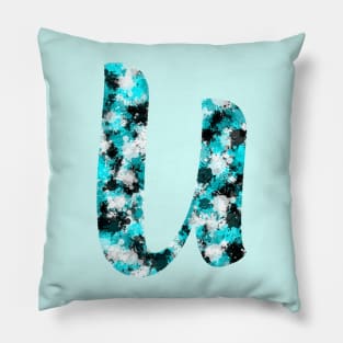 Paint Splash Letter U Pillow