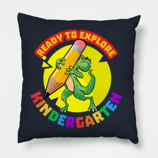 Ready to explore Kindergarten | Cartoon Dinosaur Pillow