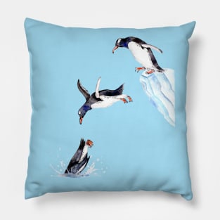 Jumping Penguins Pillow