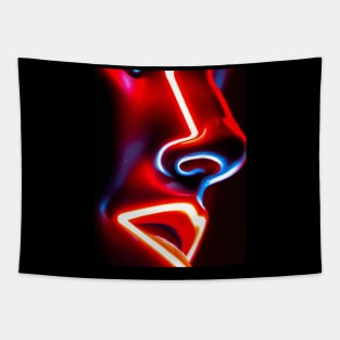 Neon Evolution: A Futuristic Human Face Tapestry