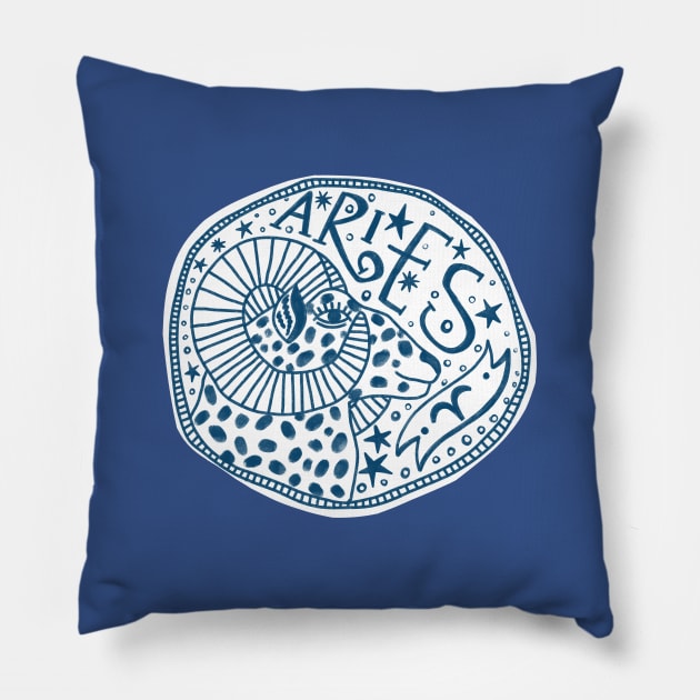 ARIES ZODIAC SIGN FIRE ELEMENT Pillow by EKA-dg