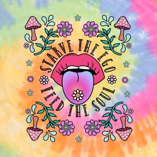 Feed your soul, hippy, mushroom retro peace and love design T-Shirt