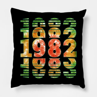 Tie Dye 1982 Birthday Pillow