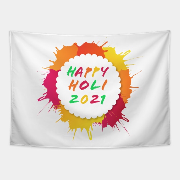 Happy Holi festival of india Tapestry by who_rajiv