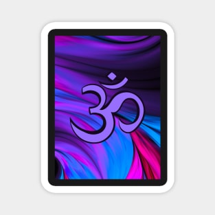 Blue and Pink Vibrant Om Hindi Graphic Magnet