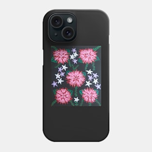 Red Dahlia Floral Print Phone Case