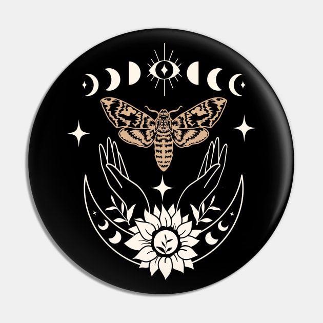 Mystical Moth Celestial Moon phase Pin by Nice Surprise