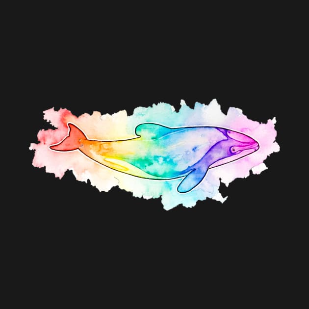 Maui Dolphin rainbow watercolour by MoanaMatron