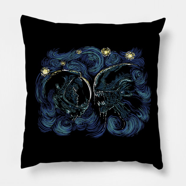 Starry Alien Pillow by Zascanauta