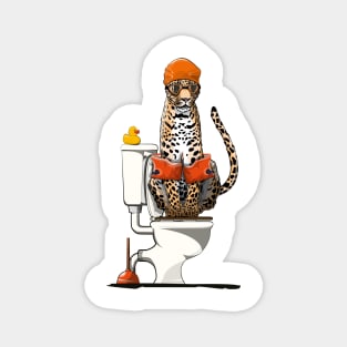 Leopard on the Toilet Magnet