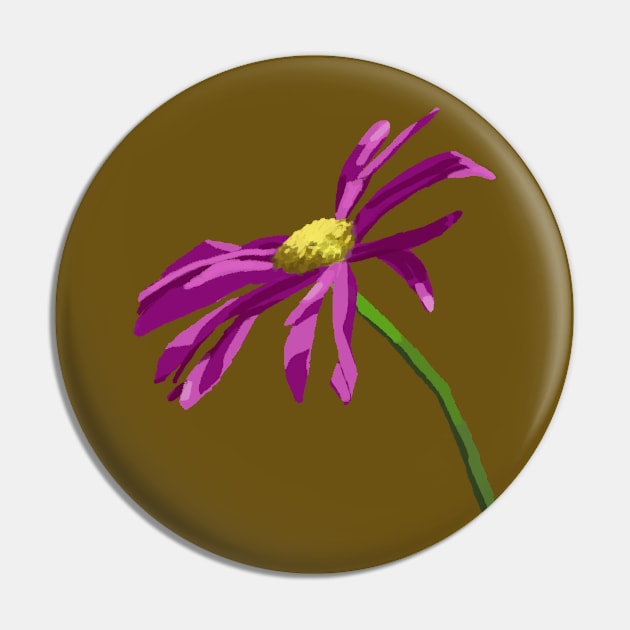 Single Purple Daisy Pin by Caffeination