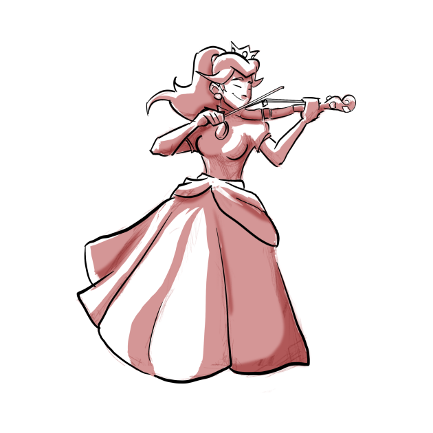 Peach Violin - Peach - T-Shirt