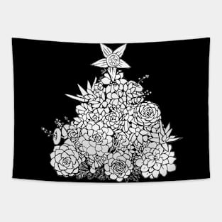 Succulent Christmas Tree ( Lineart ) Tapestry