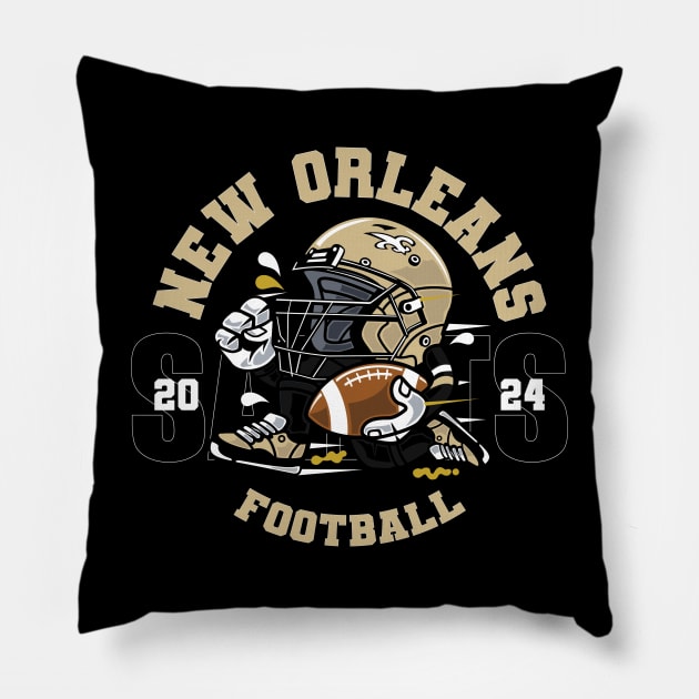 New Orleans Football Pillow by Nagorniak