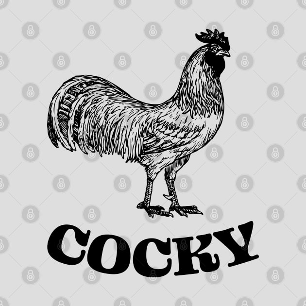 Cocky Rooster - Funny Vintage Drawing by TwistedCharm