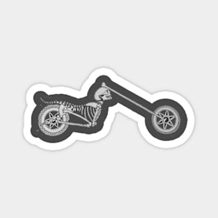 motorbike skeleton old skull head  minimalist Magnet