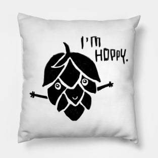 Craft brewery pun, happy hoppy hops Pillow