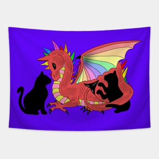 Dragon and kitties Tapestry