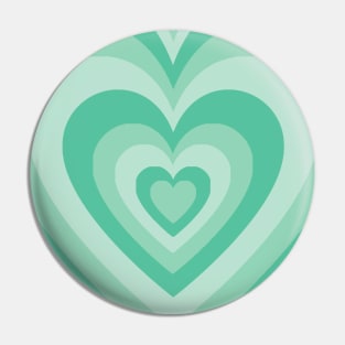 mint retro heart Pin