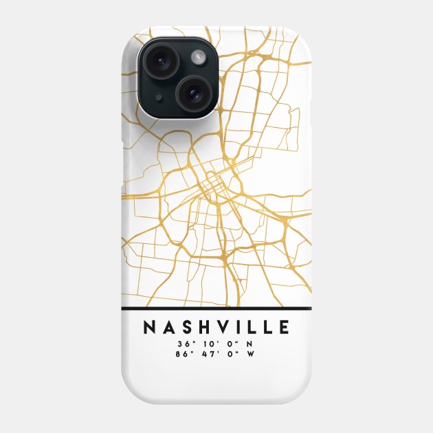 NASHVILLE TENNESSEE CITY STREET MAP ART Phone Case by deificusArt